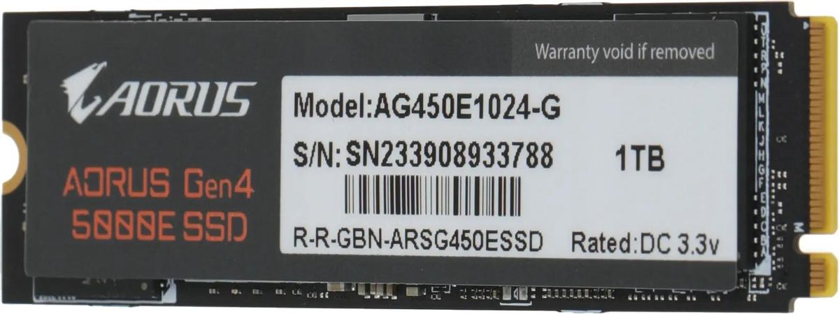 1ТБ SSD накопитель Gigabyte Aorus Gen4 5000E AG450E1024-G M.2 2280