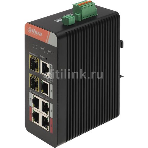 Коммутатор Dahua DH-IS4207-4GT-120, управляемый, 6 RJ-45, 10/100/1000 Мбит/с