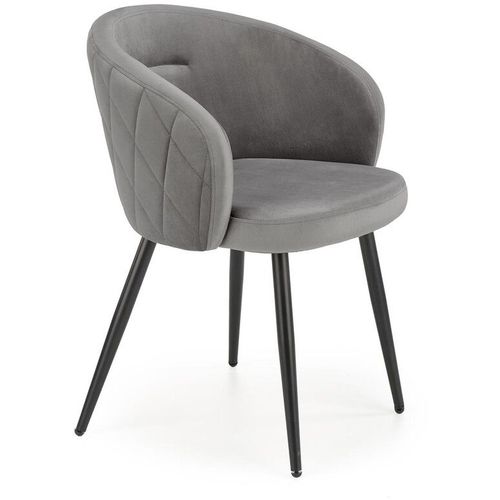 Стул HESBY HSBI_DC115_GREY, на ножках, велюр, серый