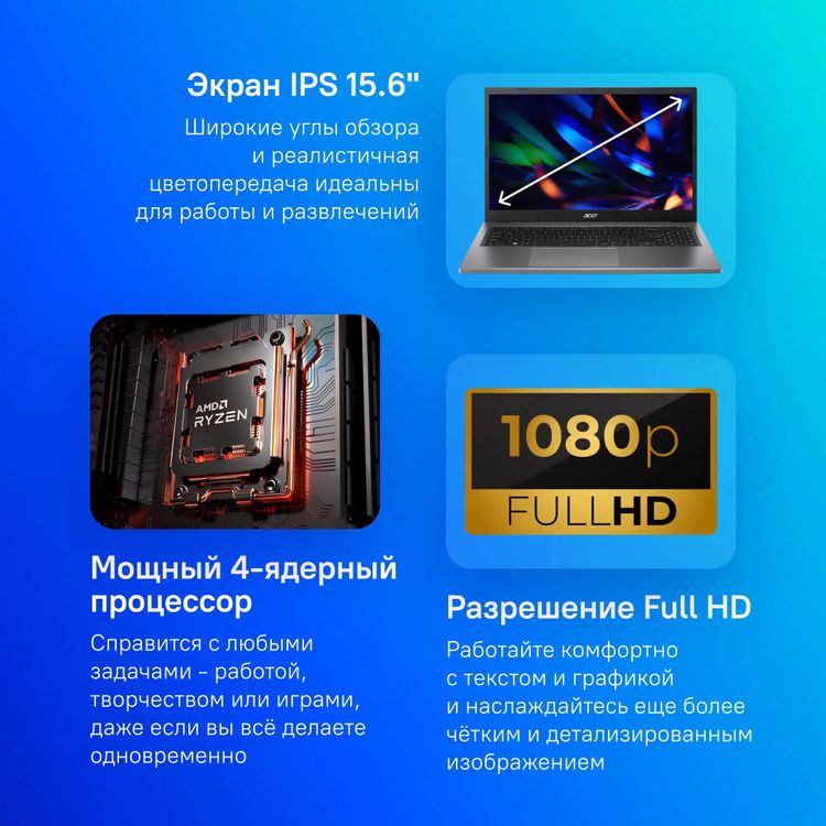 Ноутбук Acer Extensa 15 EX215-23, 15.6