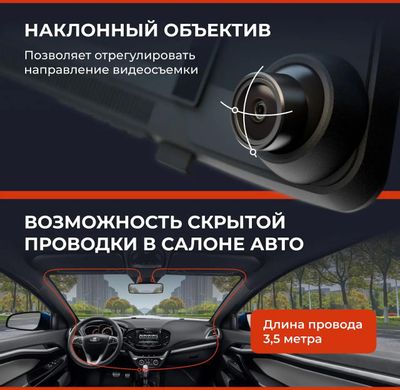Видеорегистратор DAOCAM Mirror Wi-Fi, черный – купить в Ситилинк | 1927126