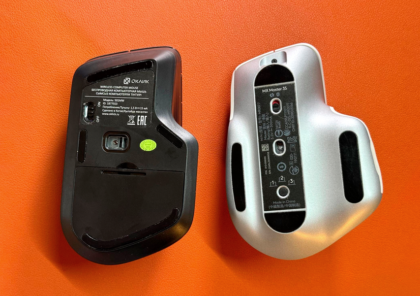Logitech работает идеально с любыми столами и ковриками, а Oklick более требовательна к поверхности