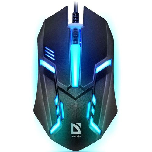 Мышь проводная Defender Hit MB-550, игровая, оптическая, USB, 1600dpi, черный [52550]