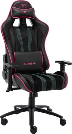Кресло игровое ZONE 51 Gravity, ткань/экокожа, до 150кг, регулируемые 2D подлокотники,  черный/розовый