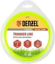 Изображение товара Леска для садовых триммеров DENZEL 96126 3 мм 15 м квадратная
