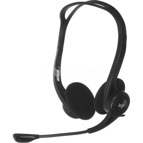 Гарнитура Logitech 960, для контактных центров, накладные, проводные, черный [981-000100]