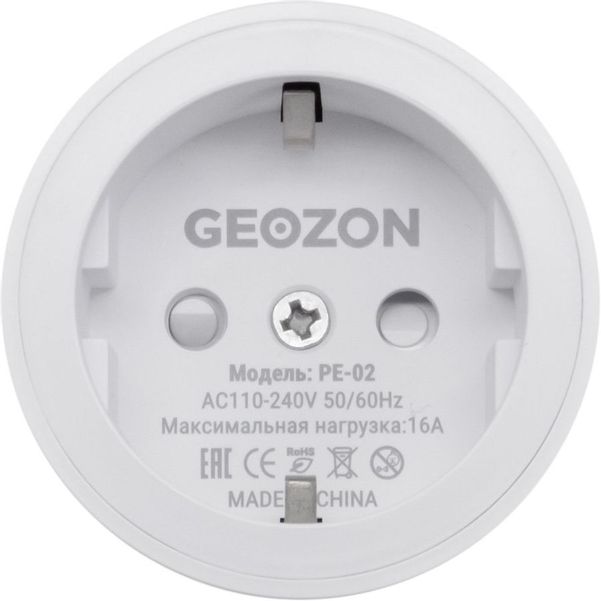 Умная розетка GEOZON PE-02 EU Wi-Fi белый [gsh-ssp03]