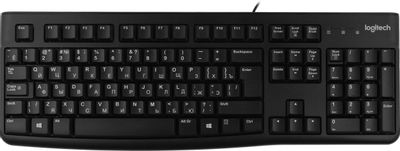 Клавиатура Logitech K120, проводная, USB, мембранная, заводское нанесение кириллицы, черный [920-002522]