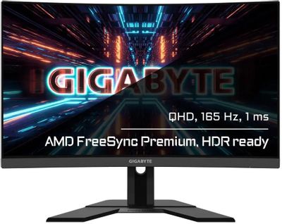 27" Монитор Gigabyte G27QC,  2560x1440,  VA,  165Гц,  2хHDMI,  1хDP,  изогнутый, черный [20vm0-gg27qcbt-1ekr]