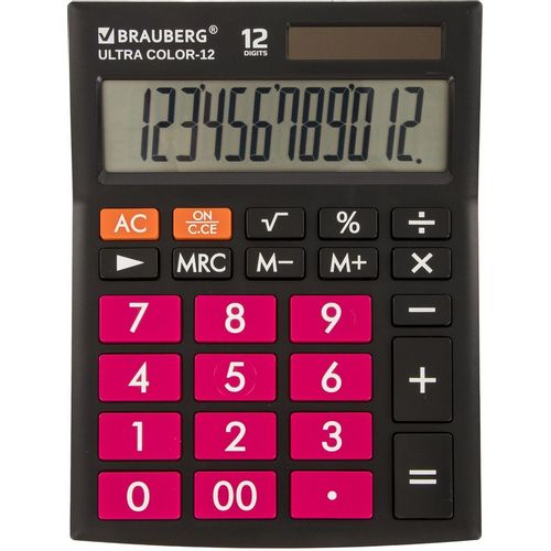 Калькулятор BRAUBERG Ultra, 12-Bkwr, 12-разрядный, черный