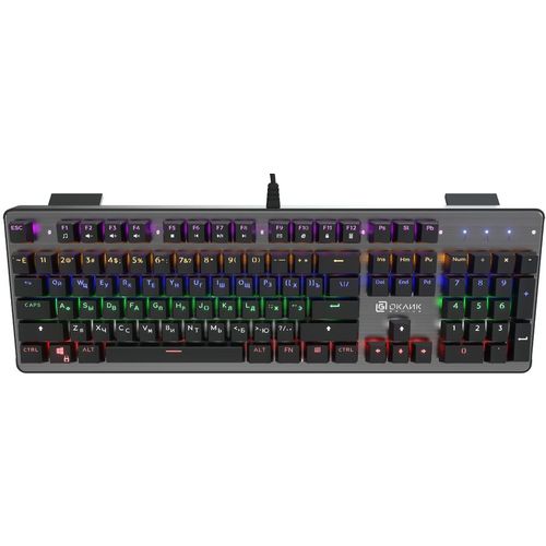 Клавиатура Oklick 970G Dark Knight, проводная, USB, механическая, черный/серебристый [499578]