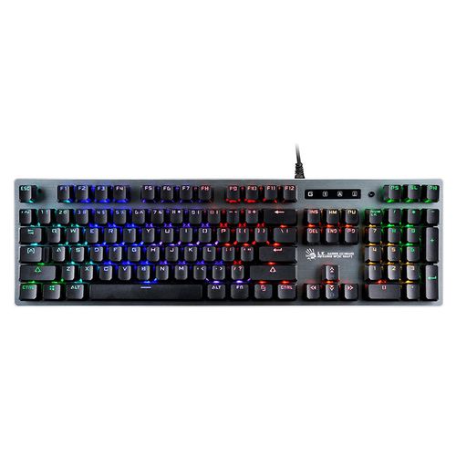 Клавиатура A4TECH Bloody B765, проводная, USB, механическая, серый [b765 grey/neon (green switch)]