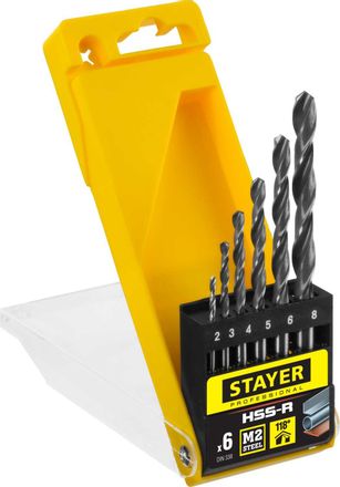 Набор сверл Stayer 29602-H6_z01, цилиндрический, 6шт