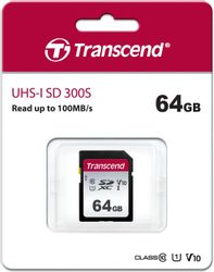 Карта памяти SDXC UHS-I U1 Transcend 300S 64 ГБ
