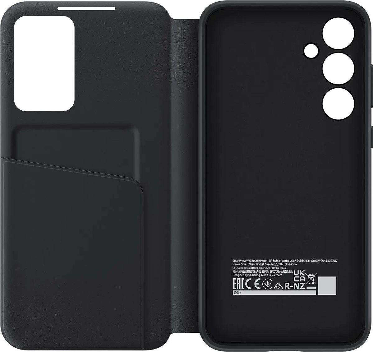 Характеристики Чехол (флип-кейс) Samsung Smart View Wallet Case A35, для  Samsung Galaxy A35, черный [ef-za356cbegru] (2014766) смотреть в СИТИЛИНК