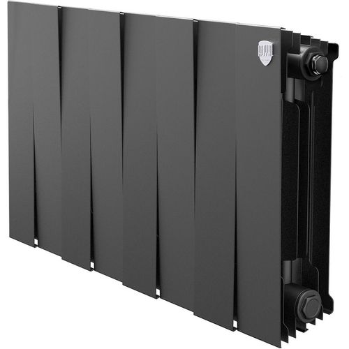 Радиатор биметаллический ROYAL THERMO PianoForte 300, 8 секций, боковое подключение, черный