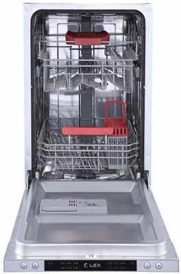 Встраиваемая посудомоечная машина LEX PM 4563 B,  узкая, ширина 44.8см, полновстраиваемая, загрузка 10 комплектов