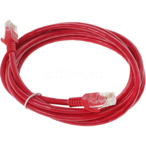 Патч-корд EXEGATE UTP-RJ45-RJ45-C6-2M-RD UTP, кат.6, 2м, 4 пары, алюминий омедненный, многожильный, красный