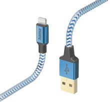 Изображение товара Кабель Lightning USB 1.5м HAMA H-201553 MFI синего цвета