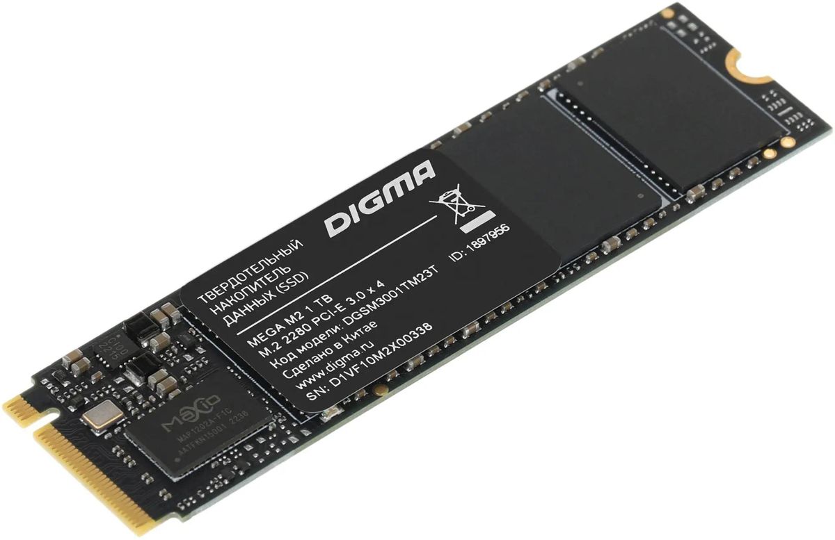 SSD накопитель Digma Mega M2 DGSM3001TM23T 1ТБ
