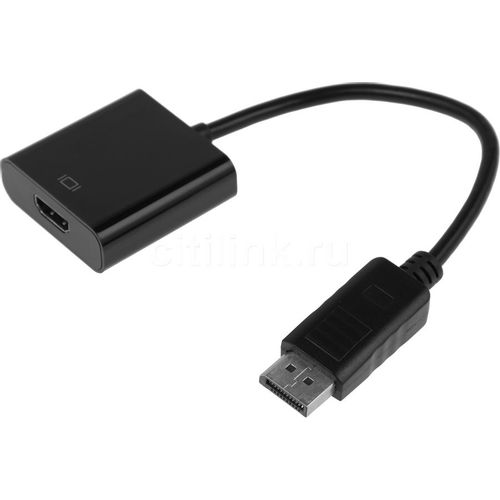 Кабель-переходник аудио-видео PALMEXX H105, DisplayPort (m) — HDMI (f), ver 1.2, ver 1.4, 0.15м, черный [a3378]