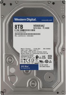 Жесткий диск WD Blue WD80EAAZ, 8ТБ, HDD, SATA III, 3.5