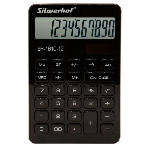 Калькулятор Silwerhof SH-1810-12, 12-разрядный, черный