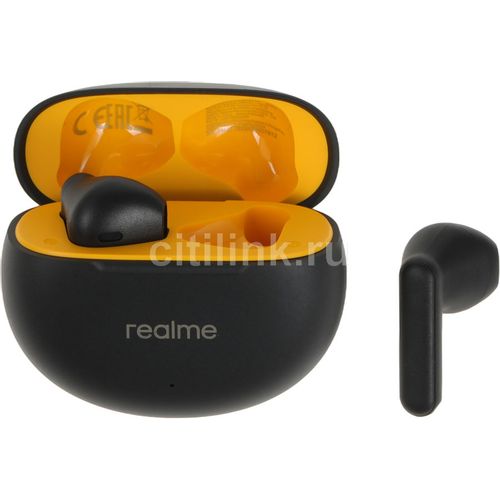 Наушники REALME Buds T01, Bluetooth, внутриканальные, черный [6941764436190]