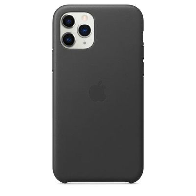 Чехол (клип-кейс) Apple Leather Case, для Apple iPhone 11 Pro Max, противоударный, черный [mx0e2zm/a]