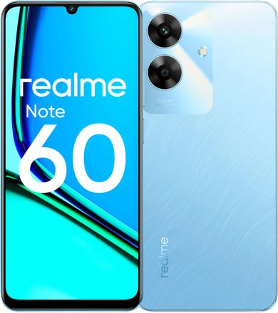 Смартфон REALME Note 60 4/128Gb, 6.74", IPS, 90Гц, 5000мAч, 2 nano SIM, небесно-голубой