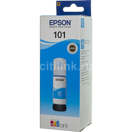 Чернила Epson 101 C13T03V24A, для Epson, 70мл, голубой