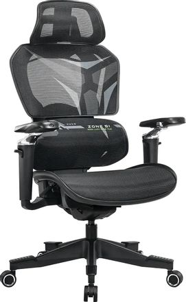 Кресло игровое ZONE 51 Freelancer X7, сетка, до 150кг, регулируемые 5D подлокотники,  черный/серый