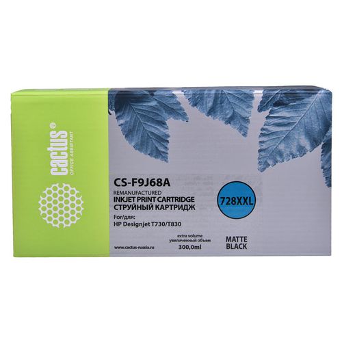Картридж Cactus CS-F9J68A, 728XXL, черный матовый / CS-F9J68A
