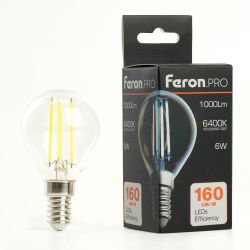 Лампа LED FERON E14, шар, 6Вт, одна шт.