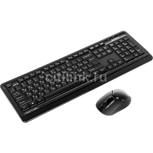 Комплект (клавиатура+мышь) A4TECH Fstyler FG1012, USB, беспроводной, черный [fg1012 black]
