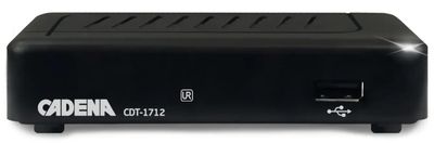 Ресивер DVB-T2 Cadena CDT-1712 (TC),  черный