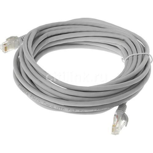 Патч-корд EXEGATE UTP-RJ45-RJ45-5e-7M-LSZH-GY UTP, кат.5E, 7м, 4 пары, алюминий омедненный, многожильный, серый