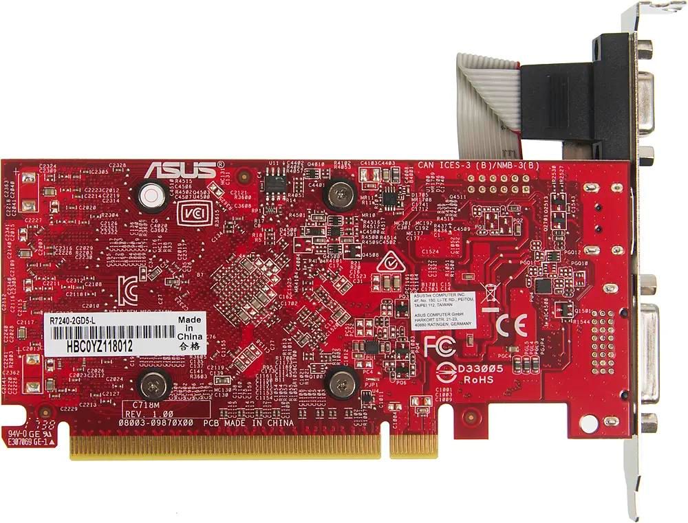 ASUS AMD Radeon R7 240 R7240 2GD5 L 2 DDR5 Low Profile Ret 1023991