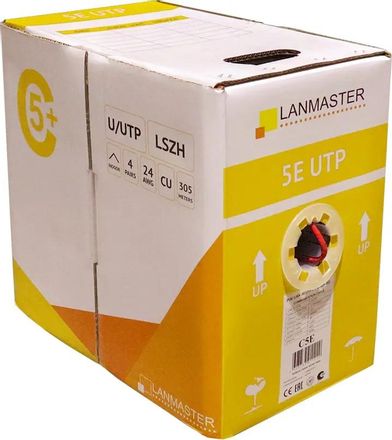 Кабель информационный LanMaster кат.5E, 305м, оранжевый [lan-5eutp-pt-lszh-or]