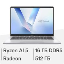 Изображение товара Ноутбук ASUS VivoBook 14 M1407KA-LY125 14 IPS AMD Ryzen AI 5 16GB SSD без ОС серебристый
