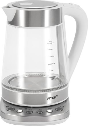 Чайник электрический Vitek VT-WK1031, 1.7л, стекло/металл/пластик