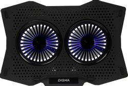 Подставка для ноутбука Digma D-NCP180-2x110, 18", 410х280х34 мм, 2хUSB, вентиляторы 2 х 110 мм, 700г, черный