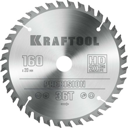 Пильный диск Kraftool 36952-160-20, 160мм, 20мм, по дереву