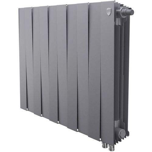 Радиатор биметаллический ROYAL THERMO Pianoforte 500 VR80, 12 секций, нижнее правое подключение, серебристый