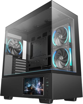 Корпус ATX DeepCool CH690 LCD, Midi-Tower, без БП,  черный [r-ch690lcd-bknna0d-g]
