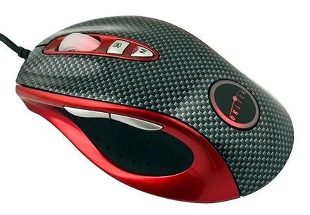 Мышь проводная Oklick Z1, игровая, лазерная, USB, 3200dpi, красный и черный [z1 laser]