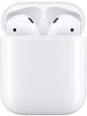 Наушники Apple AirPods 2 A2032,A2031,A1602, with Charging Case, Bluetooth, вкладыши, белый [mv7n2ru/a]