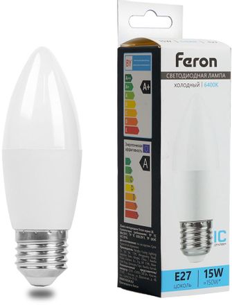 Упаковка ламп LED FERON E27,  свеча, 15Вт, LB-980, 10 шт. [52071-10]