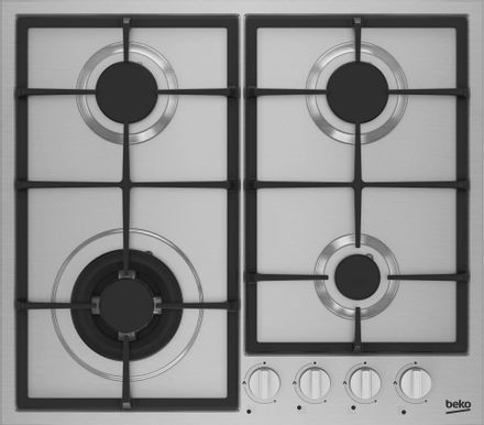 Газовая варочная панель Beko HIYG 64225 SXO, 4 конфорки, нержавеющая сталь, серый