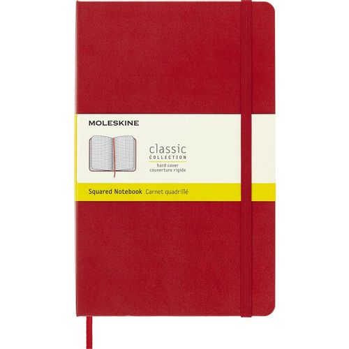 Блокнот Moleskine Classic, 240стр, в клеточку, твердая обложка, красный [qp061r]